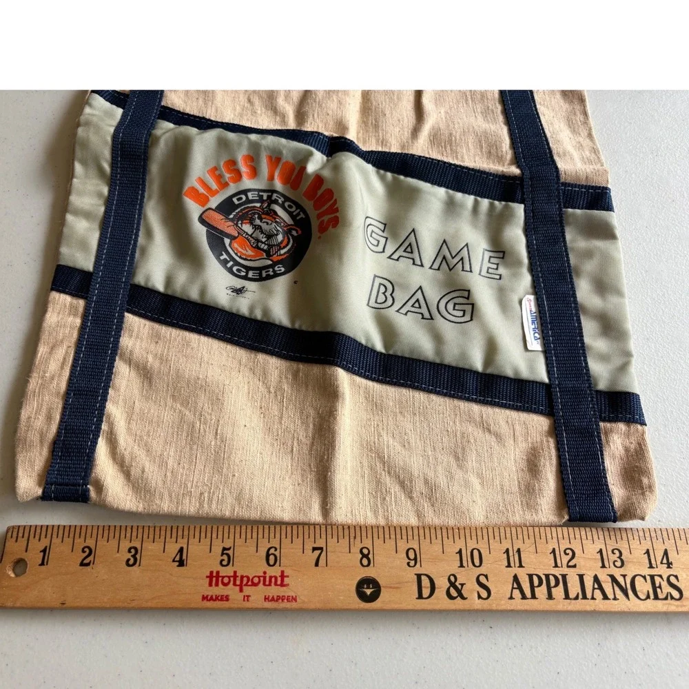 Vintage Detroit Tigers Game Bag Canvas Tote Bless You BoysMLB Baseball - Picture 4 of 5